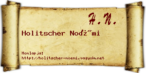 Holitscher Noémi névjegykártya